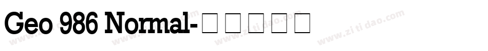 Geo 986 Normal字体转换